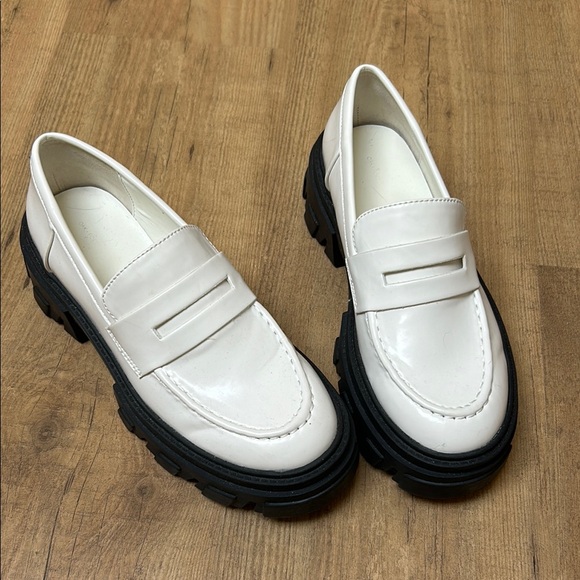 White Chunky Loafers Flats & Loafers - Picture 1 of 7